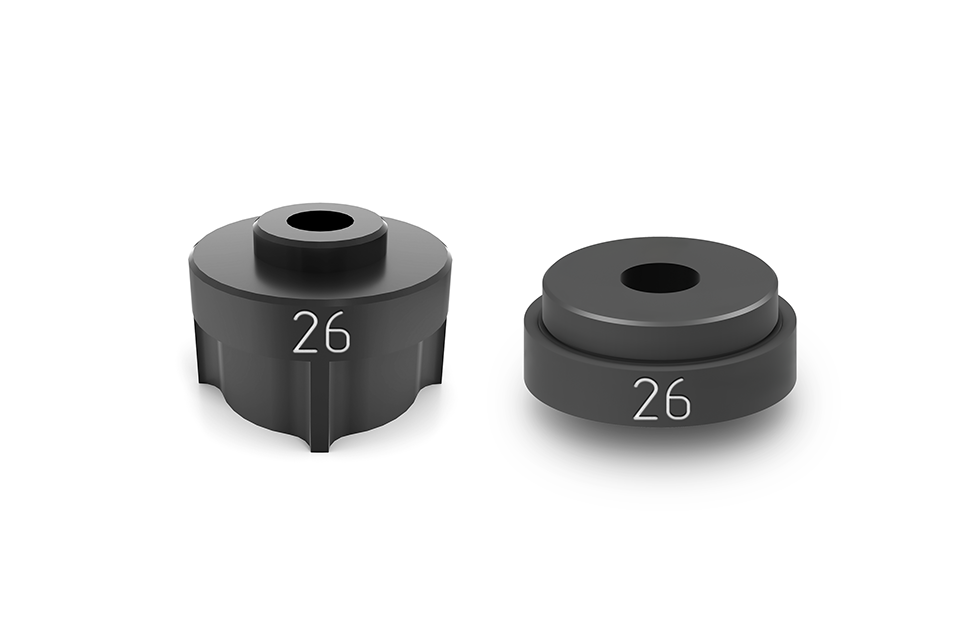 Set of center punch for U-joints 26 mm, 4 beams and corresponding rest
