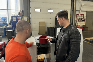 Customers on a tour of the ENSET plant