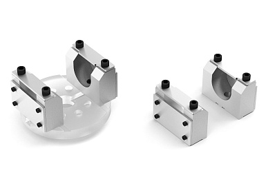 Set of half-round yoke adapters as per standard, 65x190