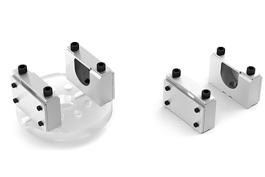 Set of half-round yoke adapters as per standard, 55x163.5