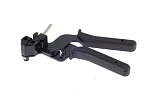 Clamping tool for setting of balancing weights with steel straps