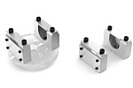 Set of half-round yoke adapters as per standard, 60x162.8