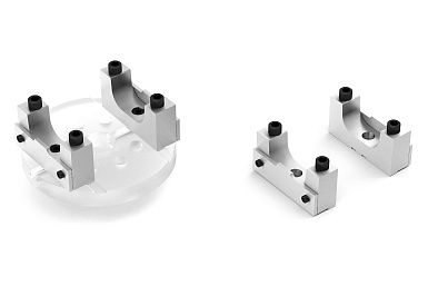 Set of half-round yoke adapters as per standard, 57x164